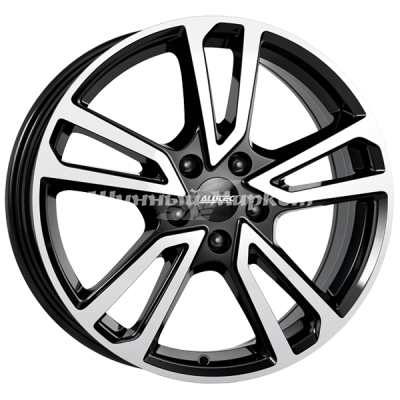 ДискAlutec Tormenta 8JxR18 PCD5x112 ET44 DIA57.1, Чёрный глянцевый с полированной лицевой частью