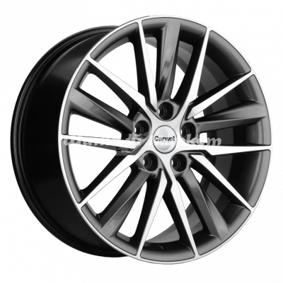 ДискCarwel Алдан 1807 (Geely Tugella/ Jaguar XF/ F-Pace) 8JxR18 PCD5x114.3 ET46 DIA67.1, Серый с полированной лицевой частью