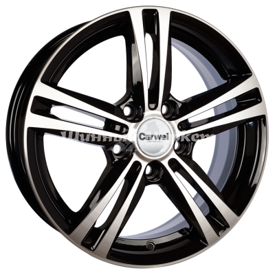 ДискCarwel Амут 217 6JxR16 PCD5x100 ET38 DIA57.1, черный с полированными спицами