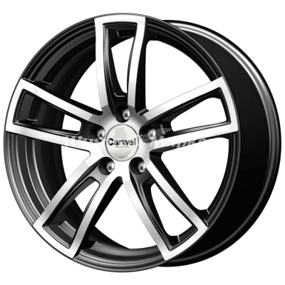 ДискCarwel Арно 87(124) 7JxR16 PCD5x105 ET38 DIA56.6, черный с полированными спицами