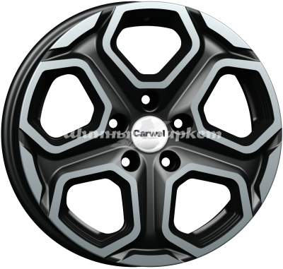 ДискCarwel Бала 241 (Kaptur_FL) 6.5JxR16 PCD5x114.3 ET50 DIA60.1, черный с полированными спицами