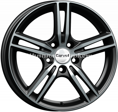 ДискCarwel Баруй 223 6.5JxR16 PCD5x112 ET38 DIA57.1, черный с полированными спицами