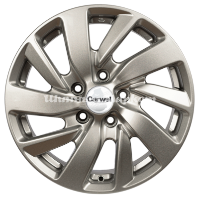 ДискCarwel Байкал 166 (ASX) 6.5JxR16 PCD5x114.3 ET46 DIA67.1, матовый серебристый с черными вставками