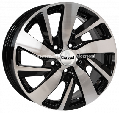 ДискCarwel Байкал 166 (Ceed) 6.5JxR16 PCD5x114.3 ET50 DIA67.1, черный с полированными спицами