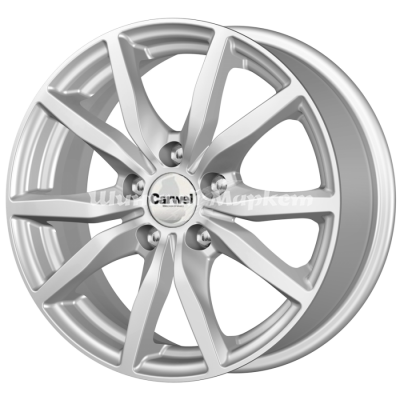 ДискCarwel Бекан 57(126) 6.5JxR15 PCD5x108 ET43 DIA67.1, матовый серебристый с черными вставками