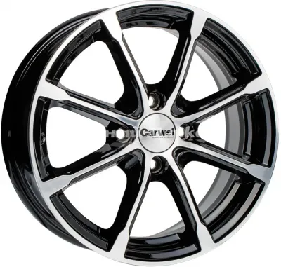 ДискCarwel Бета 6JxR15 PCD4x100 ET35 DIA67.1, черный с полированными спицами