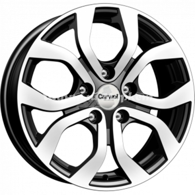 ДискCarwel Буссе 164 (ix35) 6.5JxR16 PCD5x114.3 ET50 DIA66.1, черный с полированными спицами