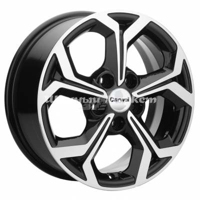 ДискCarwel Цада 1606 (Sonata) 6.5JxR16 PCD5x114.3 ET50 DIA66.1, Чёрный глянцевый с полированной лицевой частью