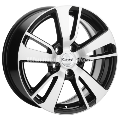 ДискCarwel Чага 1704 (Outlander) 7JxR17 PCD5x114.3 ET38 DIA67.1, Чёрный глянцевый с полированной лицевой частью