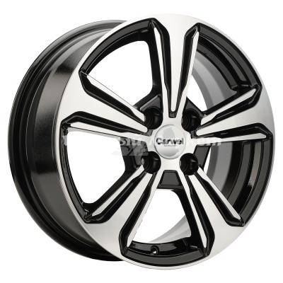 ДискCarwel Диво 1502 (Solaris I) 6JxR15 PCD4x100 ET48 DIA54.1, Чёрный глянцевый с полированной лицевой частью