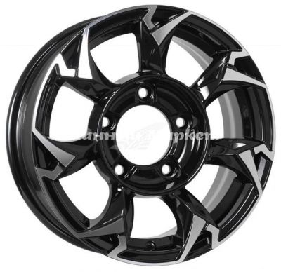 ДискCarwel Гурон 5.5JxR15 PCD5x139.7 ET5 DIA108.1, Чёрный глянцевый с полированной лицевой частью