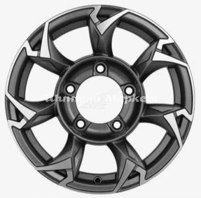 ДискCarwel Гурон 1505 (Suzuki Jimny) 5.5JxR15 PCD5x139.7 ET5 DIA108.1, Серый с полированной лицевой частью