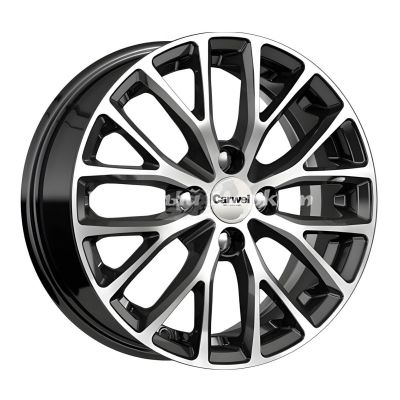 ДискCarwel&nbsp;Хуко&nbsp;6JxR15 PCD4x100 ET46 DIA54.1,&nbsp;Чёрный глянцевый с полированной лицевой частью