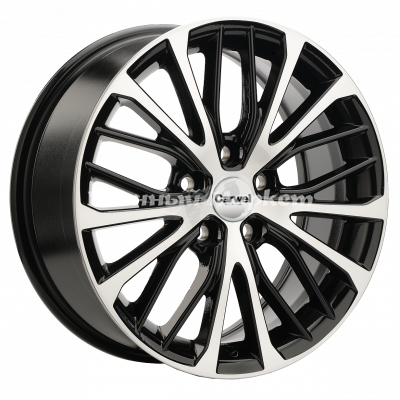 ДискCarwel Инкан 1705 7JxR17 PCD5x114.3 ET45 DIA60.1, Чёрный глянцевый с полированной лицевой частью