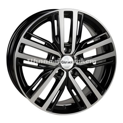 ДискCarwel&nbsp;Иртыш&nbsp;7JxR17 PCD5x110 ET46 DIA63.35,&nbsp;черный с полированными спицами