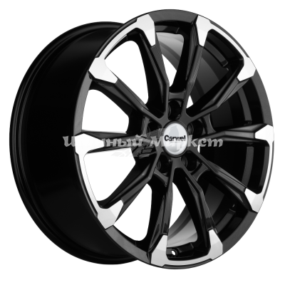 ДискCarwel Ишим 1808 (Chery Tiggo 8/ 8 Pro) 7.5JxR18 PCD5x108 ET47 DIA60.1, Чёрный глянцевый с полированной лицевой частью