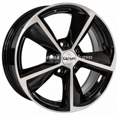 ДискCarwel Каган 160 (Optima) 6.5JxR16 PCD5x114.3 ET47 DIA66.1, черный с полированными спицами