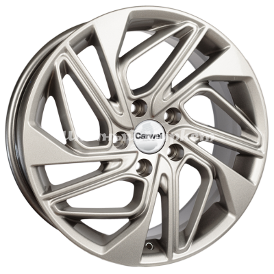 ДискCarwel Калкан 206 (Tiguan) 7JxR17 PCD5x114.3 ET51 DIA67.1, матовый серебристый с черными вставками