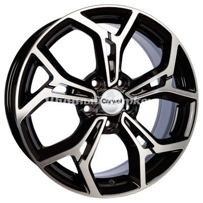 ДискCarwel Карачи 203 7JxR17 PCD5x114.3 ET40 DIA66.1, черный с полированными спицами