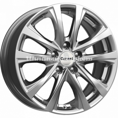 ДискCarwel Касли 167 (Audi A4) 7JxR17 PCD5x112 ET46 DIA66.6, матовый серебристый с черными вставками