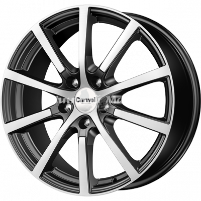 ДискCarwel Кентавр 102 7JxR17 PCD5x115 ET44 DIA70.2, черный с полированными спицами