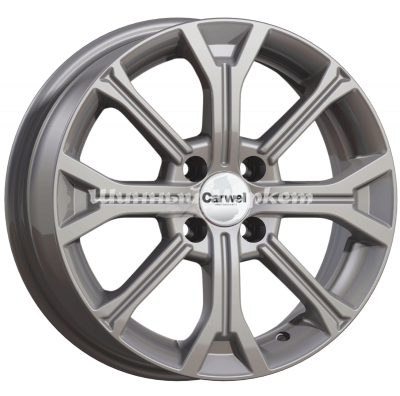 ДискCarwel Кизи 198 (Xray) 6JxR15 PCD4x100 ET37 DIA60.1, матовый серебристый с черными вставками