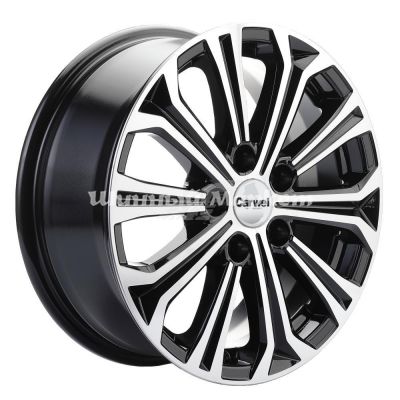 ДискCarwel Кудро 1610 (Sonata) 6.5JxR16 PCD5x114.3 ET43 DIA67.1, Чёрный глянцевый с полированной лицевой частью