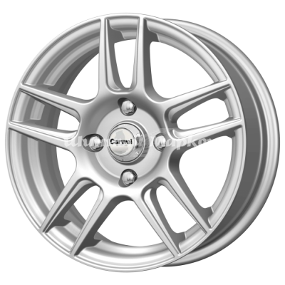 ДискCarwel Лама 47/1(130) 6JxR15 PCD4x100 ET50 DIA60.1, матовый серебристый с черными вставками