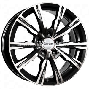 ДискCarwel Лиман 221 7.5JxR17 PCD5x114.3 ET46 DIA67.1, черный с полированными спицами