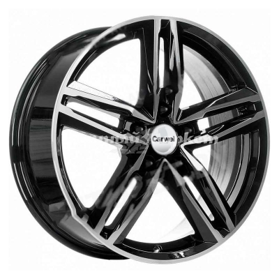 ДискCarwel Малык 138 7.5JxR18 PCD5x114.3 ET45 DIA67.1, черный с полированными спицами