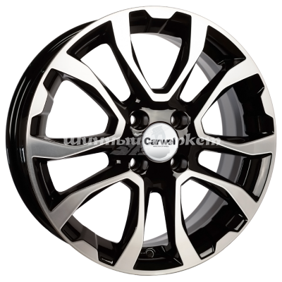 ДискCarwel Нюк 191 (Almera) 6JxR16 PCD4x100 ET45 DIA60.1, черный с полированными спицами