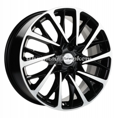 ДискCarwel Оланга 1804 (Geely Tugella/ Jaguar F-Pace) 7.5JxR18 PCD5x114.3 ET45 DIA60.1, Чёрный глянцевый с полированной лицевой частью