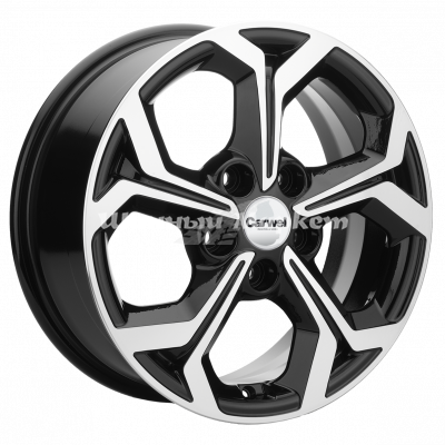 ДискCarwel&nbsp;Орель&nbsp;6.5JxR16 PCD5x114.3 ET50 DIA67.1,&nbsp;черный с полированными спицами
