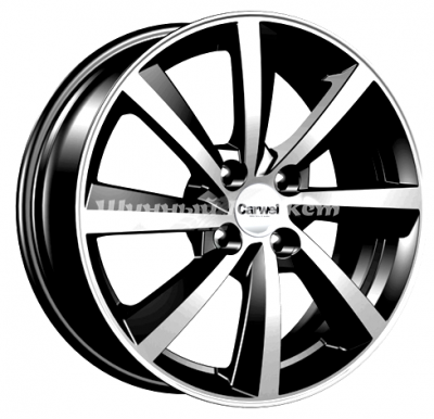 ДискCarwel Селигер 6JxR16 PCD4x100 ET45 DIA67.1, черный с полированными спицами