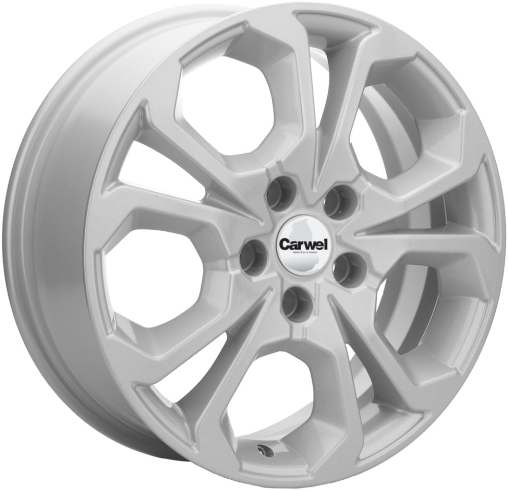 ДискCarwel Шира 1711 6.5JxR17 PCD5x114.3 ET37 DIA66.5, Серебристый