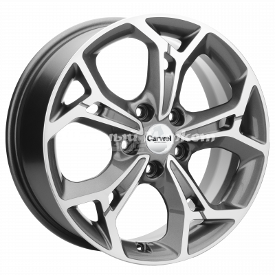 ДискCarwel Синтур 1702 (Camry) 7JxR17 PCD5x114.3 ET45 DIA60.1, Серый с полированной лицевой частью