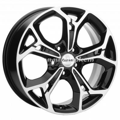 ДискCarwel Синтур 1702 (Optima/Tucson) 7JxR17 PCD5x114.3 ET51 DIA67.1, Чёрный глянцевый с полированной лицевой частью