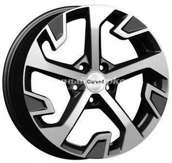 ДискCarwel Таскан 262 (RAV4) 7.5JxR18 PCD5x114.3 ET45 DIA60.1, черный с полированными спицами