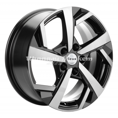 ДискCarwel Тенис 1712 (Camry) 7JxR17 PCD5x114.3 ET45 DIA60.1, Чёрный глянцевый с полированной лицевой частью