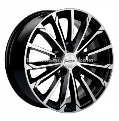 ДискCarwel Тевриз 1611 (Optima/Soul) 6.5JxR16 PCD5x114.3 ET47.5 DIA67.1, Чёрный глянцевый с полированной лицевой частью