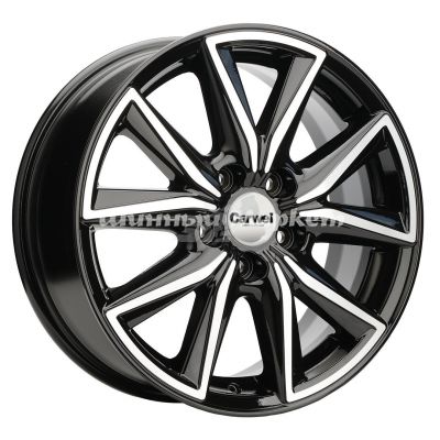 ДискCarwel Тинаки 1706 (Camry) 7JxR17 PCD5x114.3 ET45 DIA60.1, Чёрный глянцевый с полированной лицевой частью