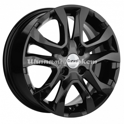 ДискCarwel Тобол 6JxR15 PCD4x100 ET40 DIA60.1, черный глянцевый