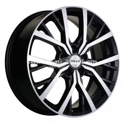 ДискCarwel Тур 1806 (Changan CS35/ CS35 Plus) 7JxR18 PCD5x110 ET50 DIA63.3, Чёрный глянцевый с полированной лицевой частью