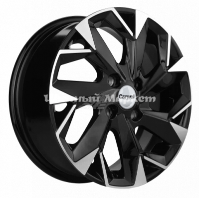 ДискCarwel Вага 1402 (Civic/Fit) 5.5JxR14 PCD4x100 ET45 DIA56.1, Чёрный глянцевый с полированной лицевой частью