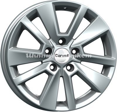 ДискCarwel Варш 243 (Creta) 6JxR16 PCD5x114.3 ET50 DIA67.1, матовый серебристый с черными вставками