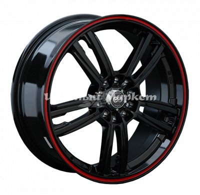 ДискENKEI SH46 7.5JxR18 PCD5x108 ET45 DIA73.1, черный с красной полосой по ободу