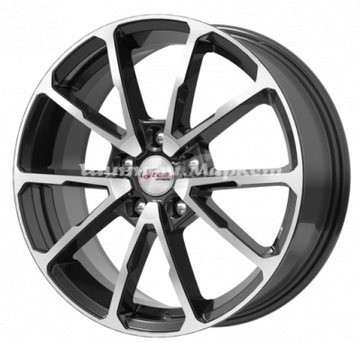 ДискiFree Джет (КС914) 6.5JxR16 PCD5x108 ET50 DIA63.4, черный с полированной лицевой частью