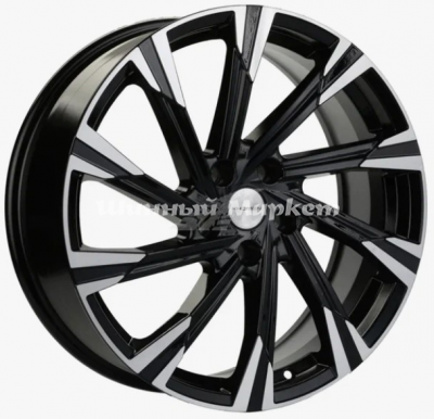 ДискKHOMEN 1901 (Mazda CX5/CX8/ ix35) 7.5JxR19 PCD5x114.3 ET45 DIA67.1, Чёрный глянцевый с полированной лицевой частью