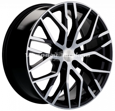 ДискKHOMEN KHW 2005 8.5JxR20 PCD5x108 ET46 DIA63.4, Чёрный глянцевый с полированной лицевой частью