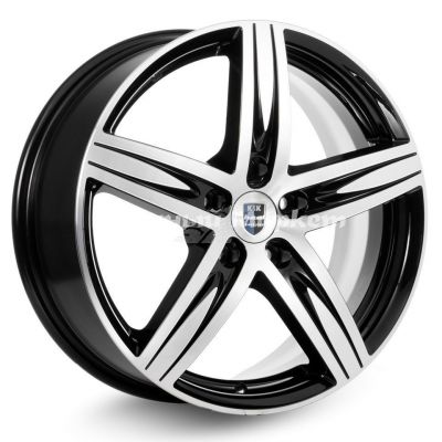 ДискКиК Андорра 6.5JxR16 PCD5x105 ET39 DIA56.6, черный с полированной лицевой стороной